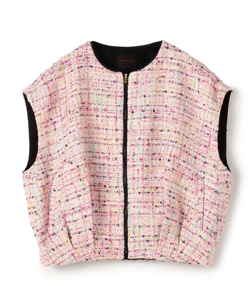 セール】コロレファンシーツイード ジップアップジレ（ベスト