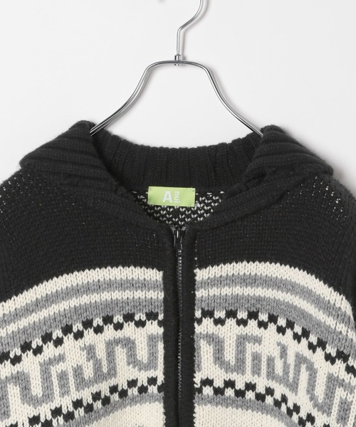 Anui（アニュイ）の「【UNISEX】GRMベアーカウチンニットカーディガン