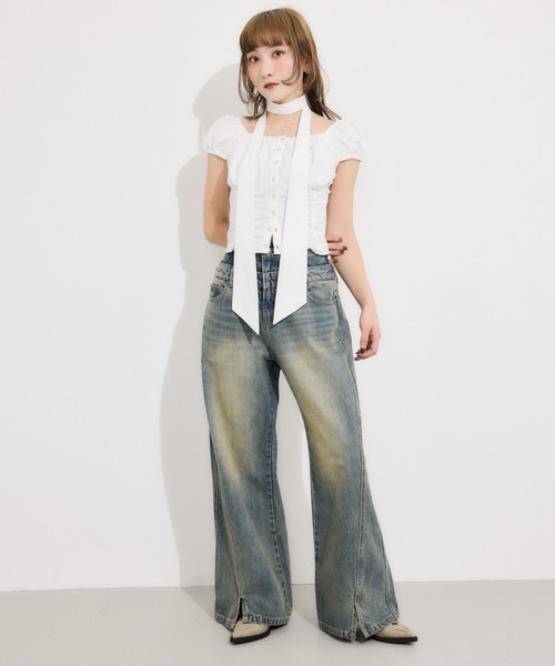 SLY（スライ）の「LAYERED STRAIGHT PT-C レイヤード ストレート