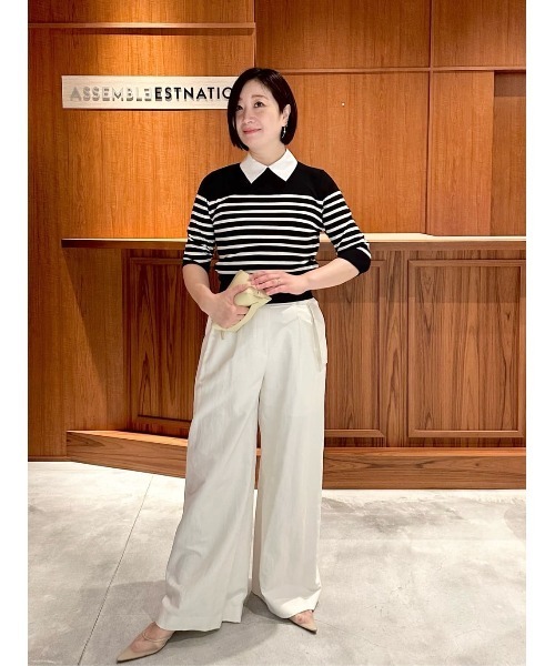 ESTNATION / 2WAY 襟付きハーフスリーブ ニット《EXCLUSIVE》（ニット