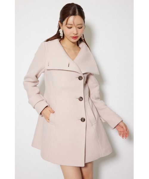 セール】25オーバーネックシンデレララインミニコート 秋服 冬服