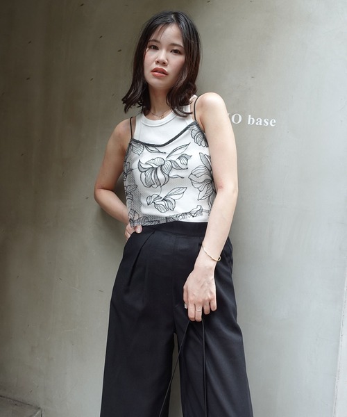 セール】チュール花柄刺繍ビスチェ【セットアップ可能】（キャミソール