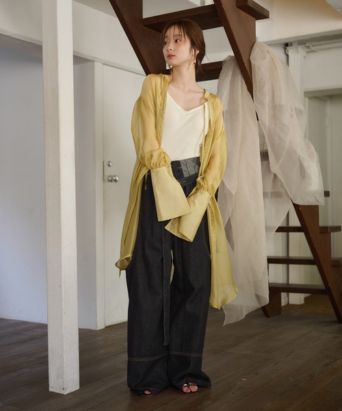 セール】cut out design wide denim / カットアウトデザインワイド