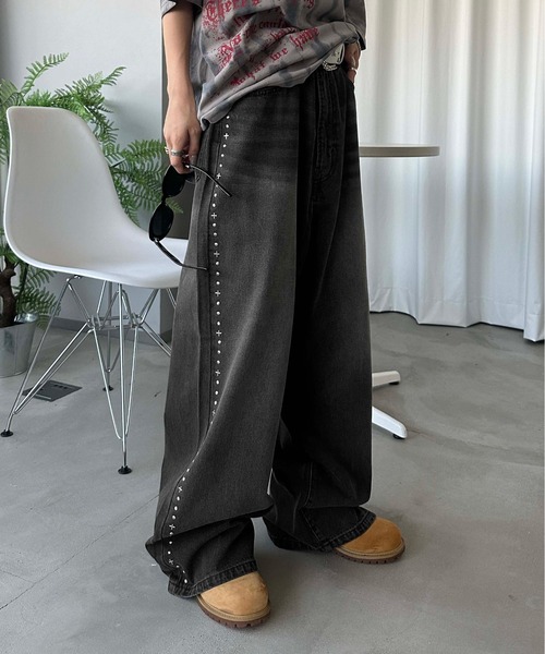 セール】サイドスタッズデニム（デニムパンツ）｜sedacle（セダクル