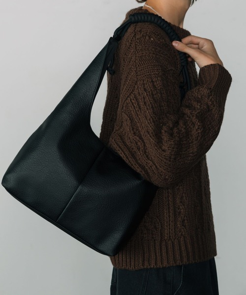 LURAKU】 Synthetic Leather Rope Handle Bag / シンセティックレザー
