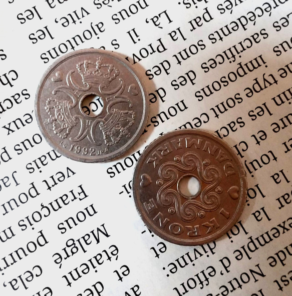 再入荷☆デンマーククローネ硬貨☆ハートのコイン*幸せのコイン