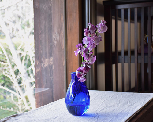 網泡花瓶コバルトブルー 一輪挿し・花瓶・花器 甲山ガラス工房 通販