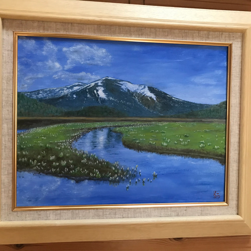 油絵 尾瀬ヶ原から至仏山を望む 絵画 kamekoen 通販 14774109｜Creema