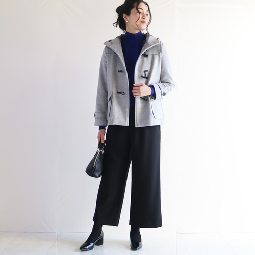 冬【ライトグレー】ウール素材ショート丈ダッフルコート♥ コート