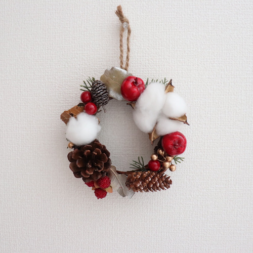 クリスマスリース シンプル 手作りハンドメイド リース saki 通販
