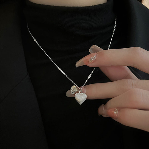 シルバー925 高見え かわいい 艶消し ハート チャーム ペダント