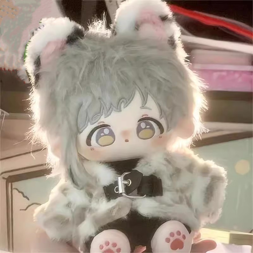 20cmぬいぐるみ 着せ替えぬいぐるみ きよ 灰色髪黄昏色目 耳付き 骨格