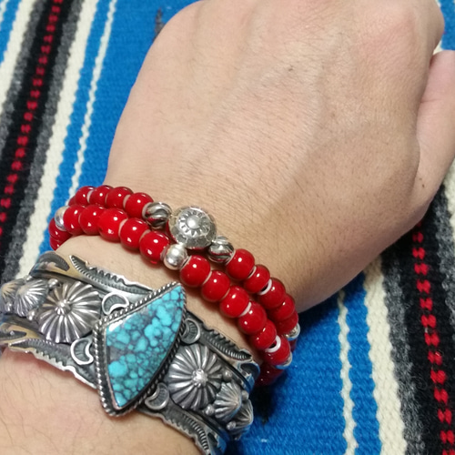 ホワイトハーツ ブレスレット ネイティブ ハンドメイド ナバホ クロス