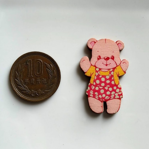 35×21mm クマのウッドパーツ アソート25個 W576 その他素材 petit