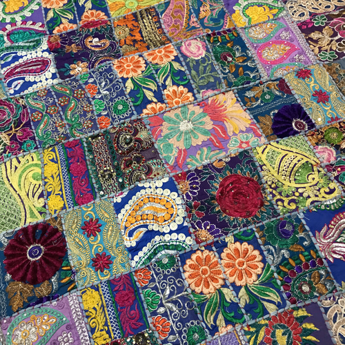 インド刺繍リボン パッチワーク キルト 布 手仕事 カンタ刺し子