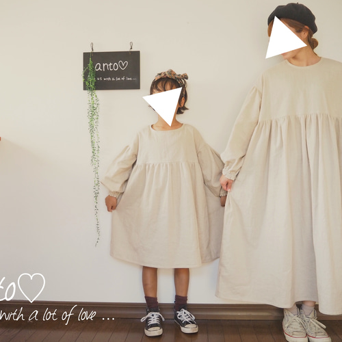 お袖がぽわんコットンリネンワンピース 親子お揃い 子供服 anto♡ 通販