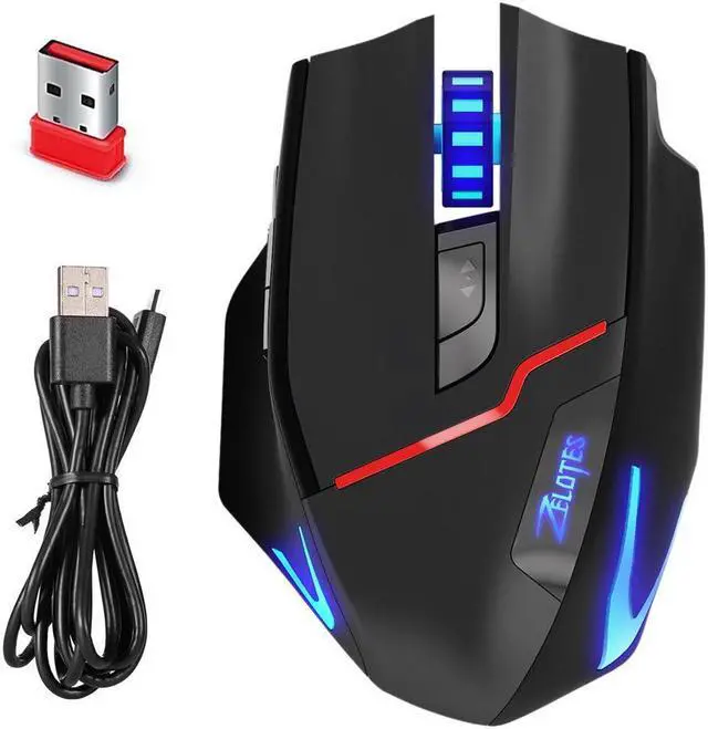 Zelotes F18 2.4G Wireless Gaming Mouse with 3200 DPI 7 Buttons LED