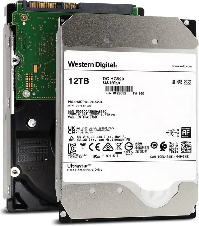 WD Ultrastar DC HC520 12TB SAS 12Gb/s 7200RPM 3.5