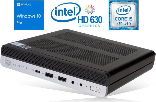 Refurbished: HP EliteDesk 800 G3 Mini PC, Intel Core i5-7500 Upto