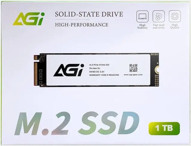 AGI 1TB AI838 PCIe NVMe M.2 Gen4x4 DRAM Cache 3D TLC NAND Flash