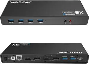 Wavlink Universal USB C Laptop Docking Station Dual Monitor 5K/4K