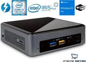 Refurbished: Intel NUC8i3BEK Mini PC/HTPC, Intel Core i3-8109U Up