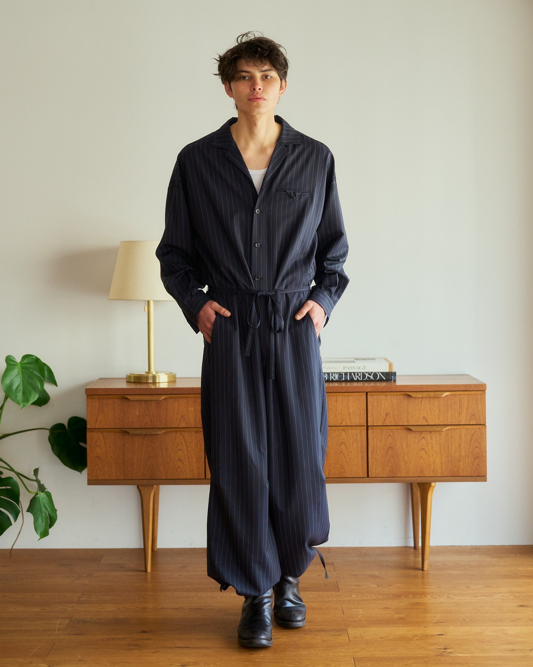open collar belted assort l/s jump suit – CAMPHOR WOOD - OFFICIAL