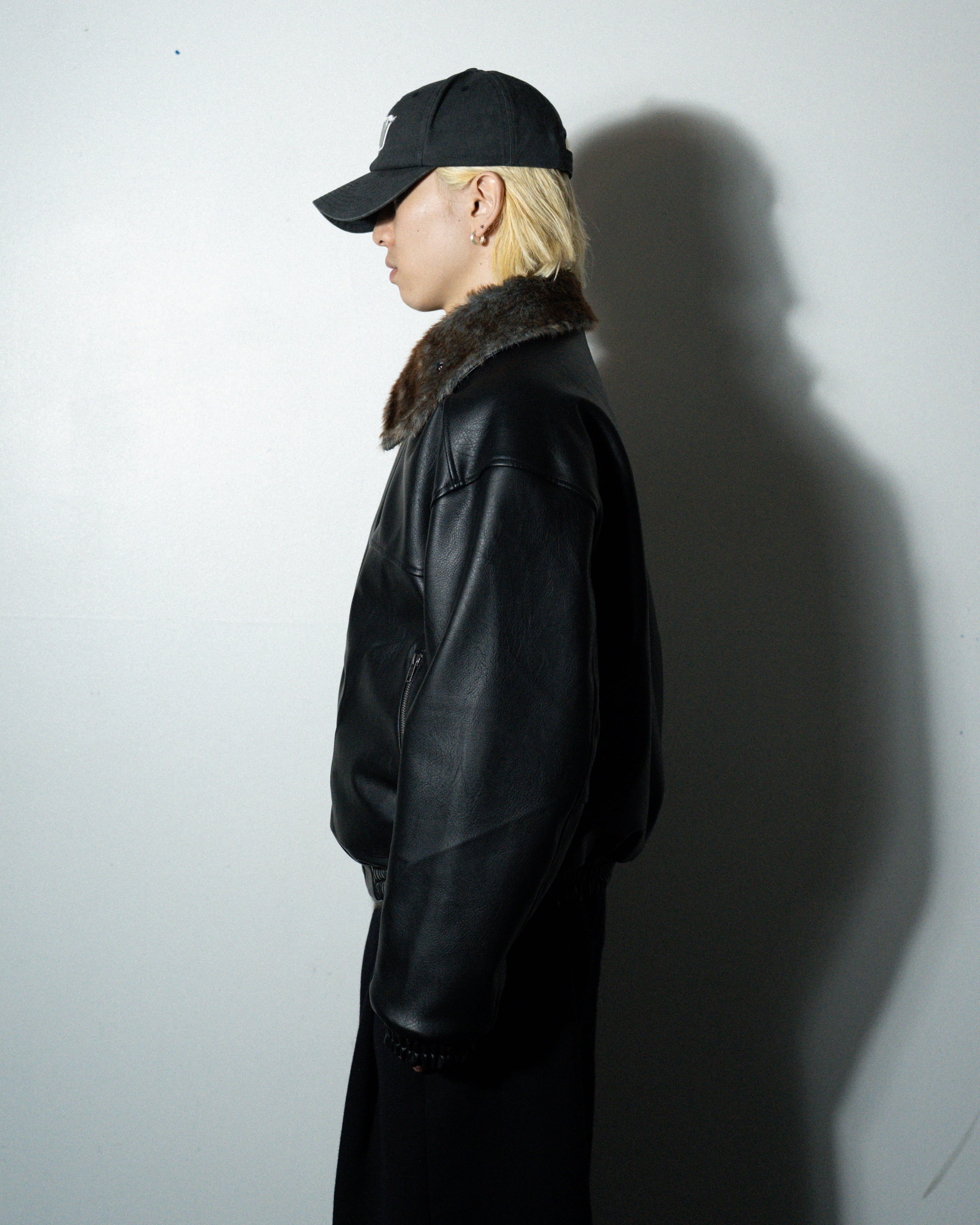 leather/fur faux reversible flight jacket – CAMPHOR WOOD