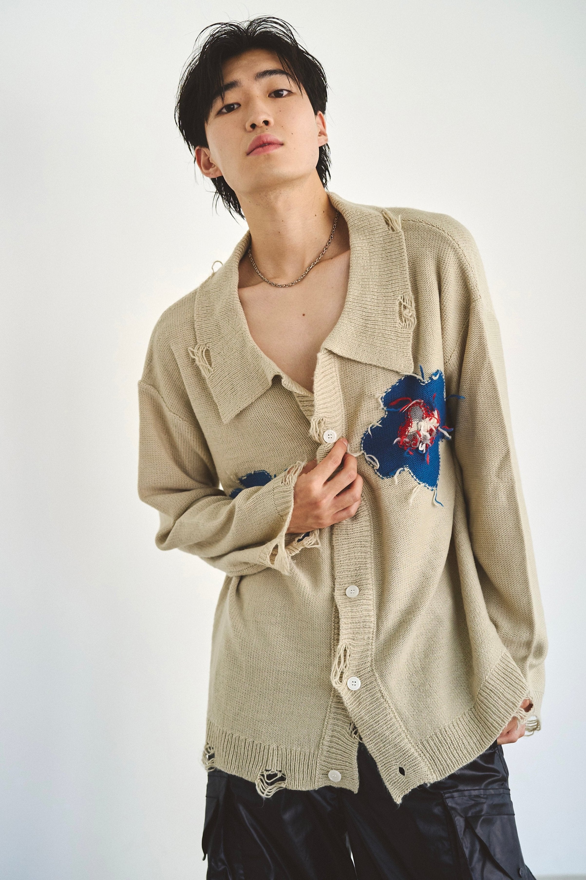 flower motif knit shirt cardigan – CAMPHOR WOOD - OFFICIAL ONLINE