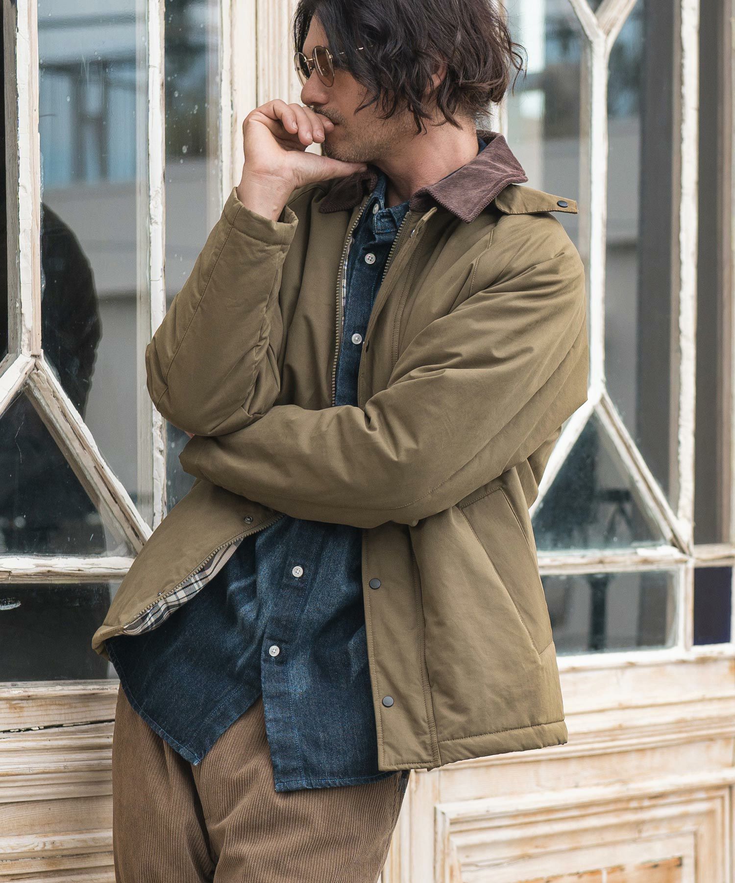 50%OFF【CAMBIO(カンビオ)】 コーデュロイ襟ウェザーフィールド