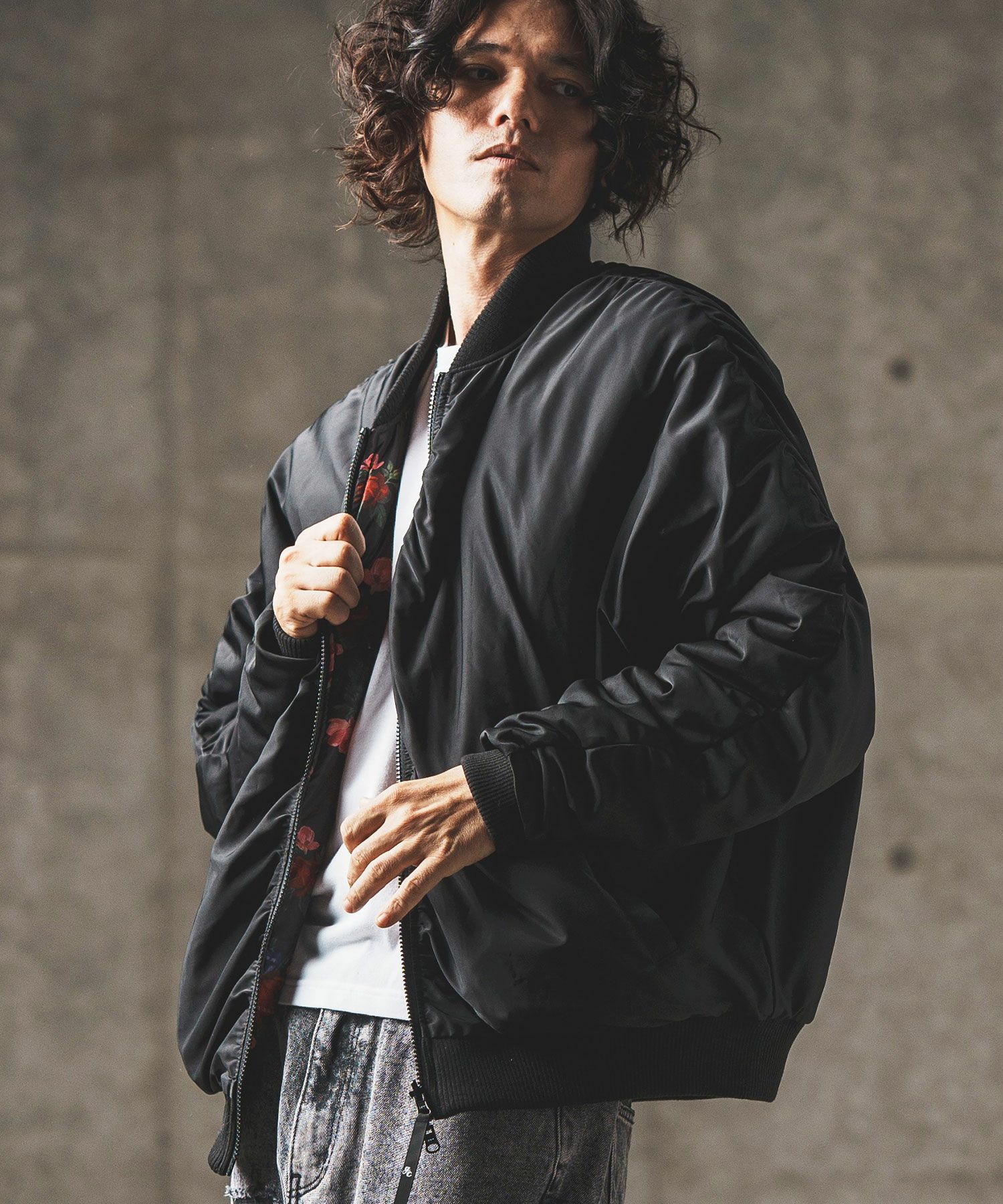 60%OFF【GLIMCLAP(グリムクラップ)】 Reversible flight jacket