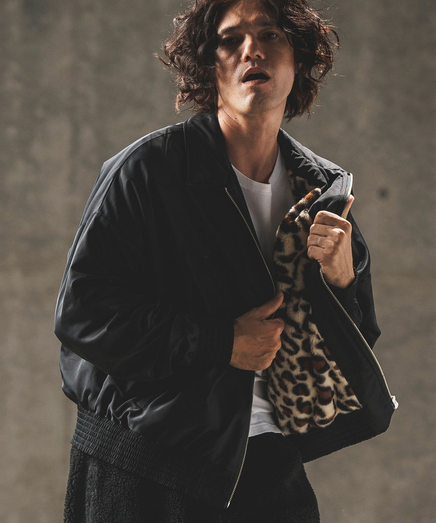 30%OFF【GLIMCLAP(グリムクラップ)】 Ripstop nylon × shaggy leopard