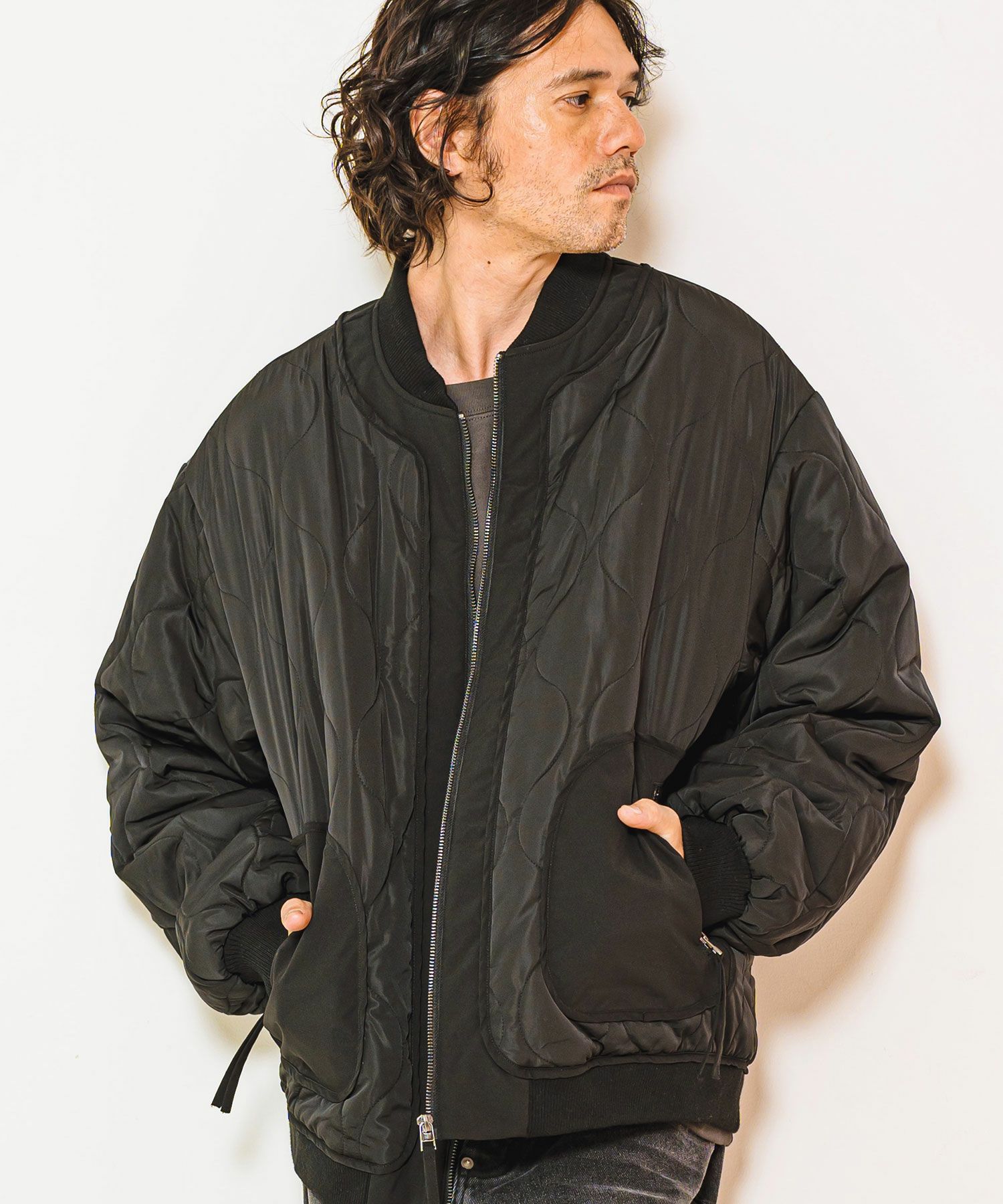 CAMBIO(カンビオ)】ルーズシルエットキルティングボンバーブルゾン