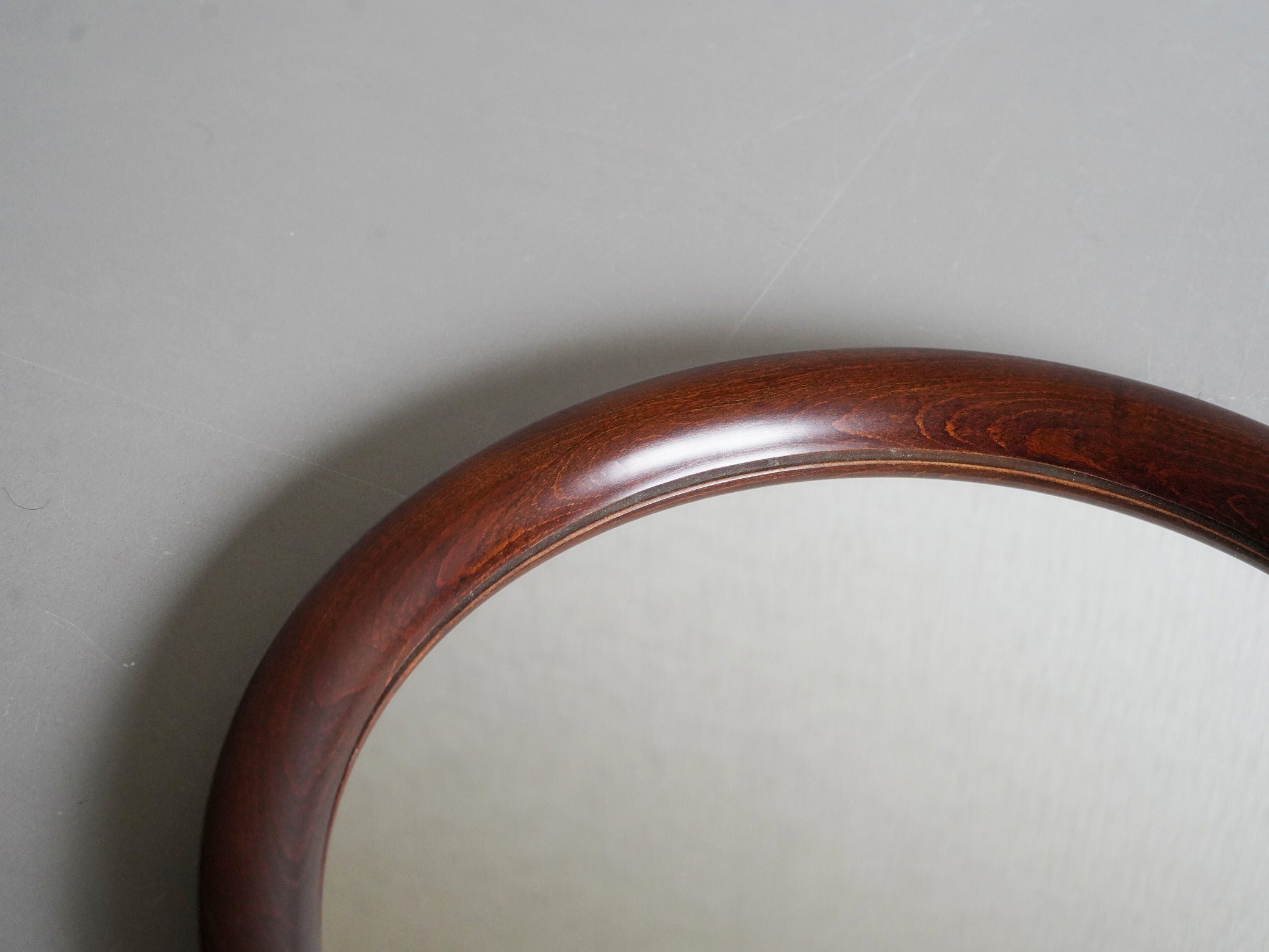 曲木鏡 丸小 古代色 柳宗理 秋田木工 ウォールミラー 壁掛け鏡 中古