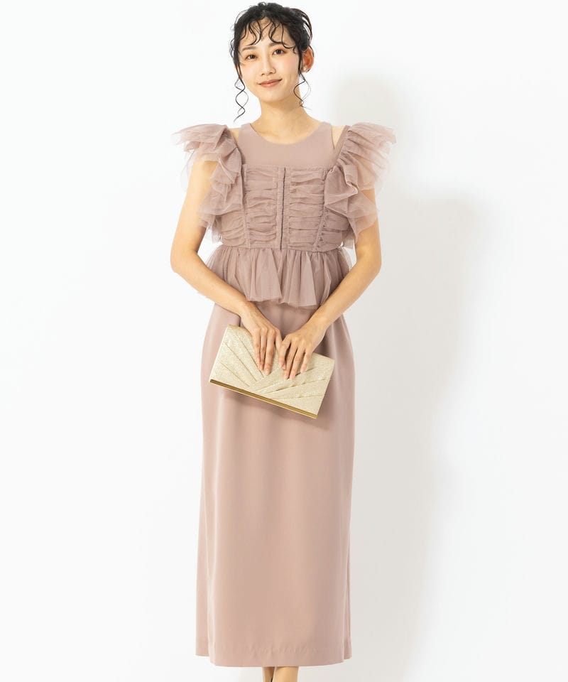 SNIDEL スナイデル ボレロセットジャガードドレス その他 x ピンク系 x