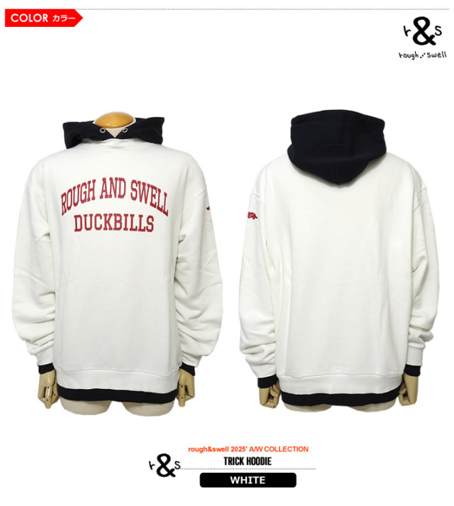 rough&swell［ラフアンドスウェル］TRICK HOODIE/フェイクレイヤード裏
