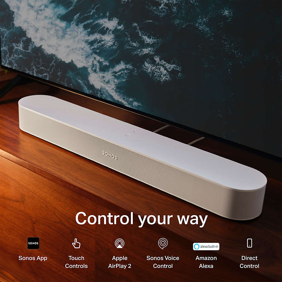 Sonos Beam (Gen 2) White Smart Soundbar + Reviews | Crate & Barrel