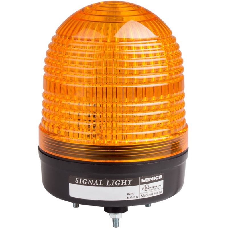 Menics MS86L-B02-Y 86mm LED Beacon Light, 24V, Yellow, w/ Alarm