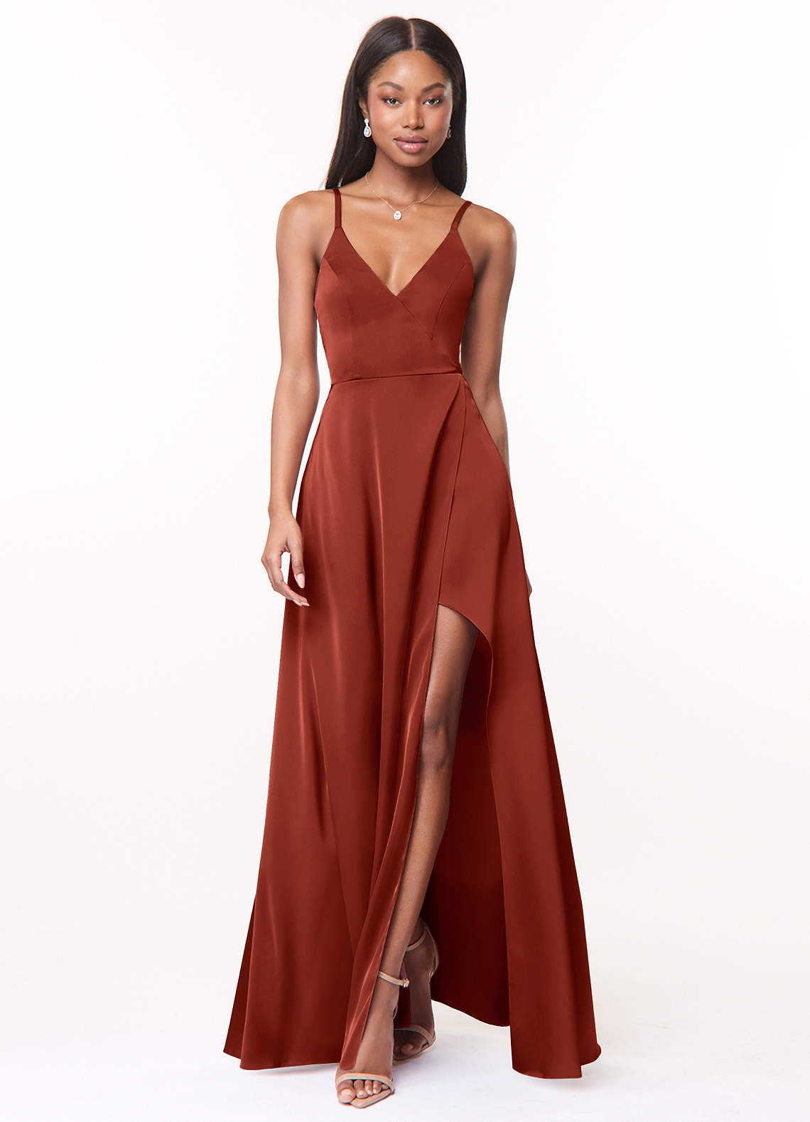 Azazie Maksim Terracotta Bridesmaid Dresses | Azazie