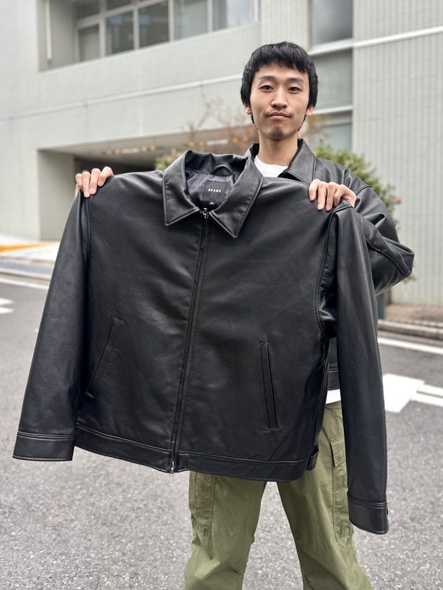 171cmがサイズ比較〉上質なBEAMS ｢レザージップブルゾン｣｜ビームス