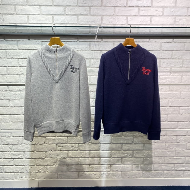 BEAMS GOLF キルティング プルオーバー L ネイビー 防寒ゴルフウェア