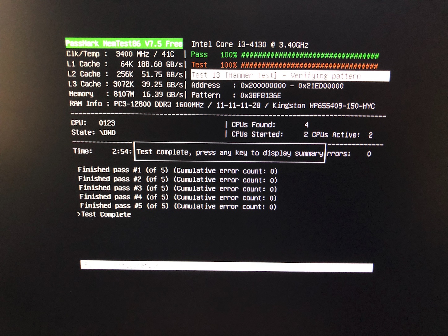 MemTest86でメモリの動作確認をしてみた | PC好きの備忘録