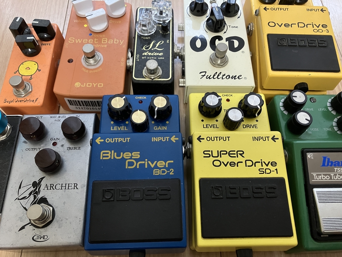 エレキギター歴15年】これまでに購入したオーバードライブ21個を一気に