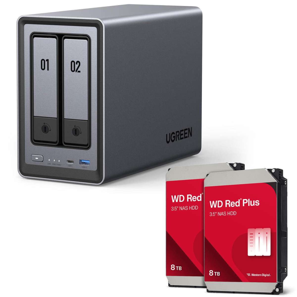 Ugreen NASync DXP2800 NAS System 2-Bay + Western Digital