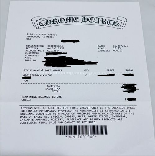 重要】クロムハーツ インボイスは店舗によりデザインが違う｜sophy