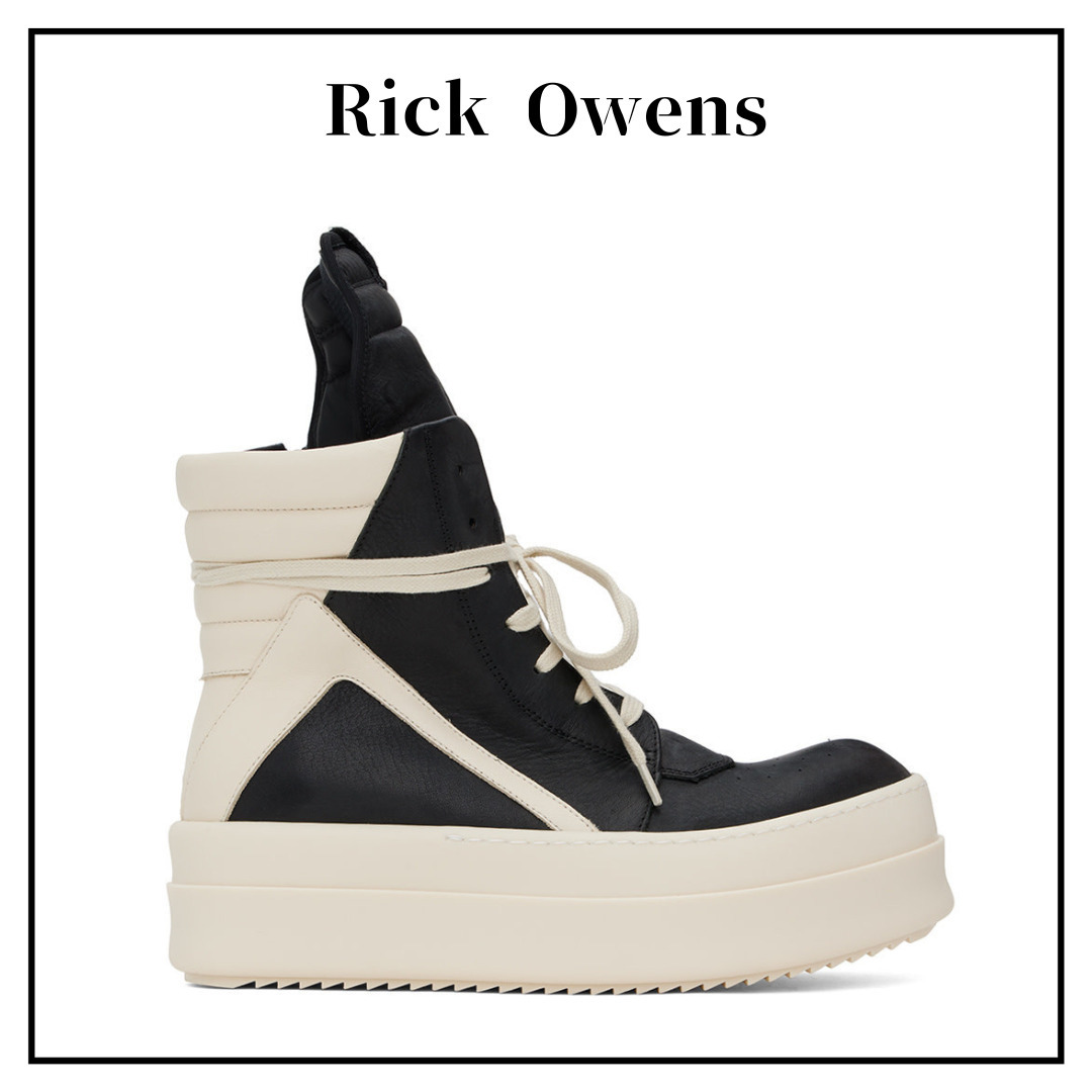 RICK OWENS】ブラックxホワイト Mega Bumper Geobasket (RICK OWENS