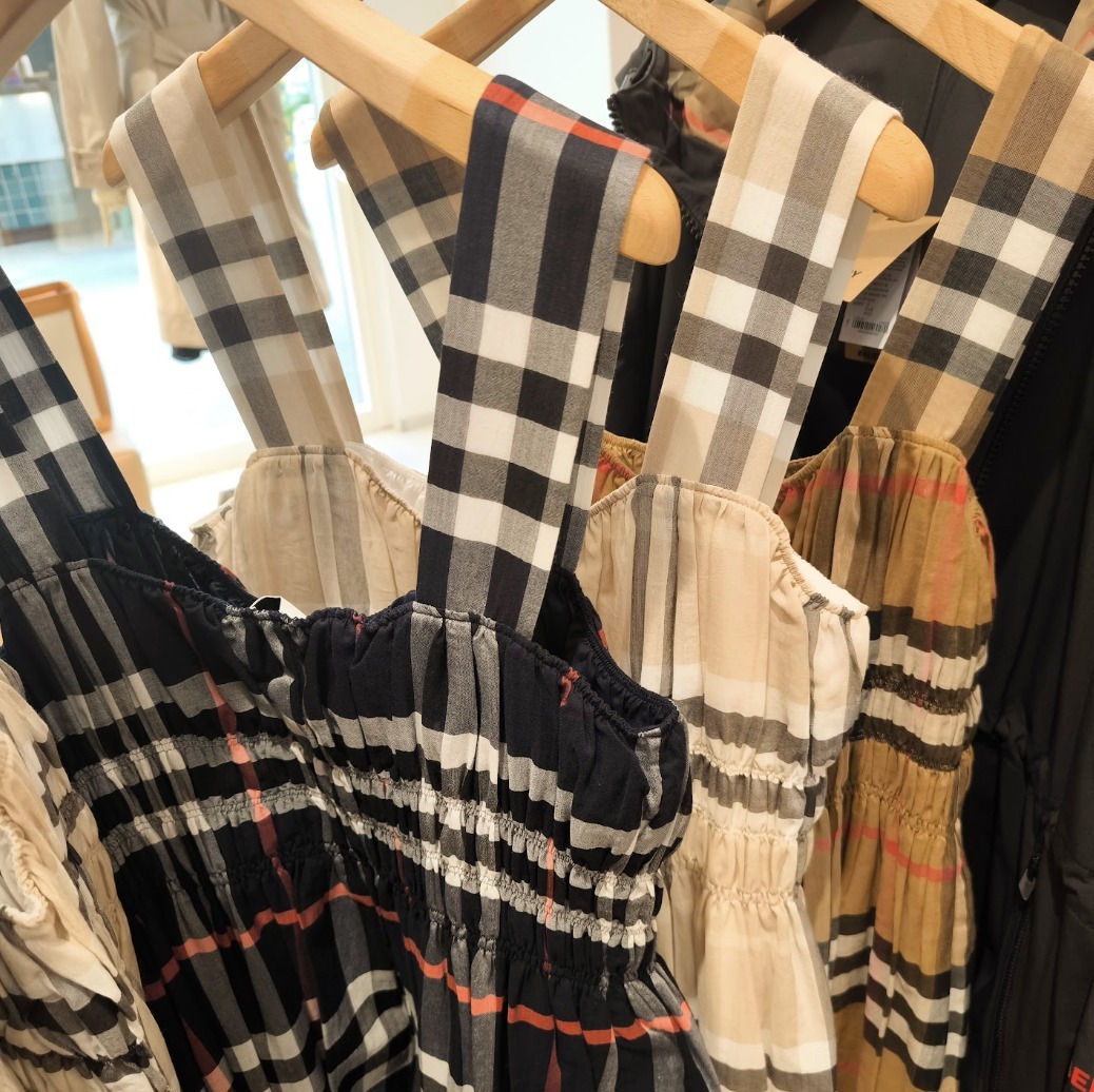 BURBERRY】DELILAH チェックギャザーワンピース (Burberry/ワンピース