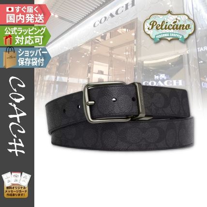 新作☆【COACH】ハーネス バックル カット リバーシブルベルト (Coach