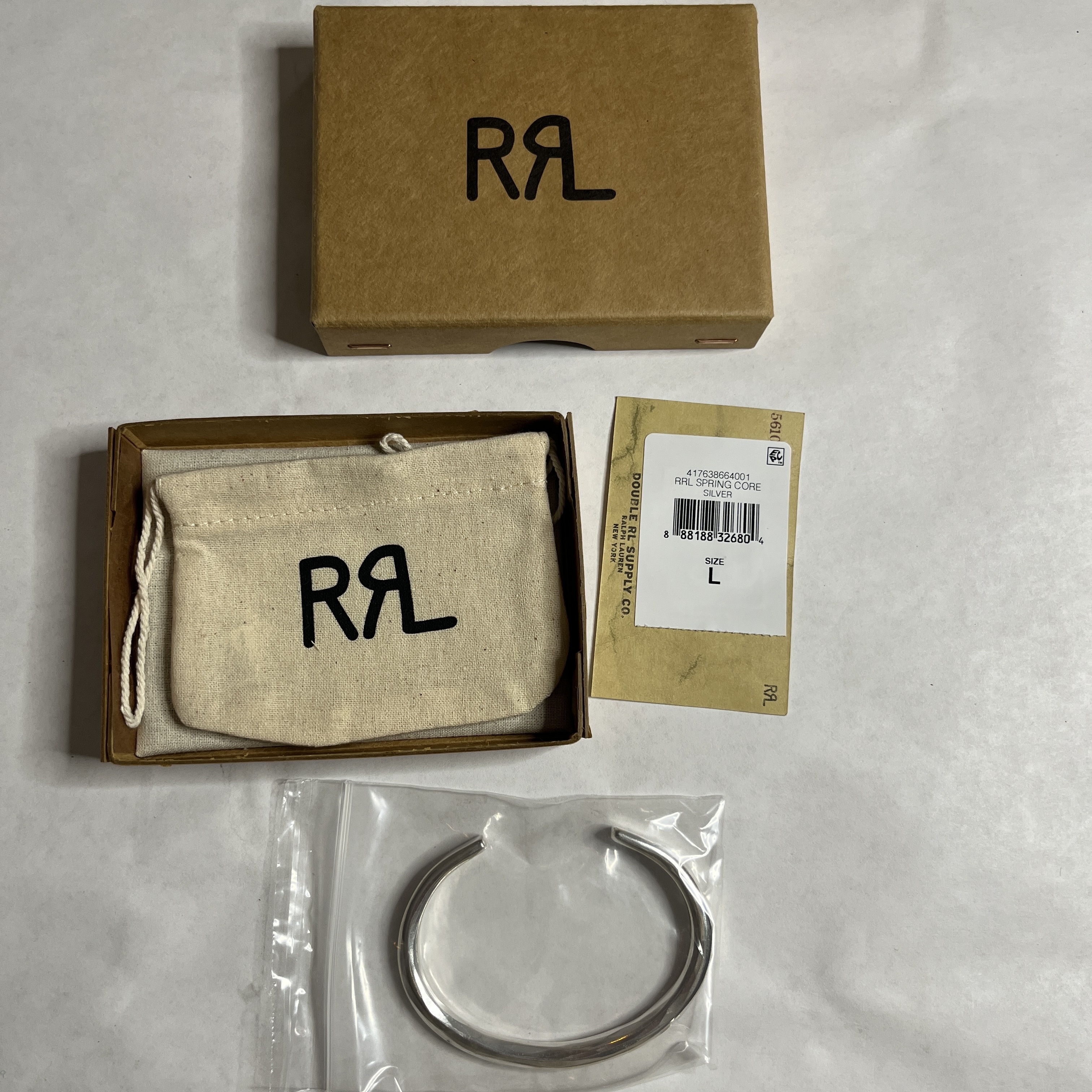 US発）RRL ハンマー仕上げスターリングシルバーカフ (RRL/バングル