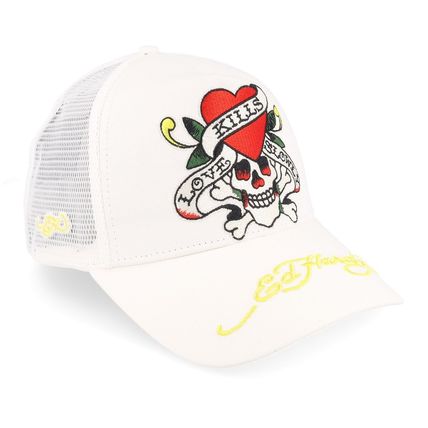 ホワイト（白）系 Ed Hardy(エドハーディー) キャップ(メンズ